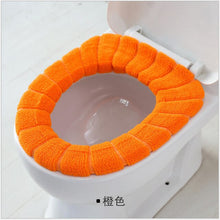 Load image into Gallery viewer, Universal Soft Heated Washable Toilet Seat Mat Set for Home Decor Closestool Mat Seat Case Warmer Toilet Lid Cover Accessories